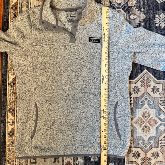 L.L.Bean Women’s Heathered Gray 1/4 Snap Pullover Size Medium - Picture 10 of 11